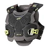 Colete A4 Max Chest Preto Anthracite Amarelo Fluo M L Alpinestars