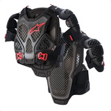 Colete Alpinestars A6 Chest Protector Preto Vermelho Cross