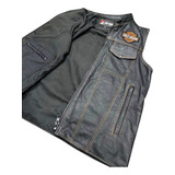 Colete Casaco Harley davidson De Couro Legitimo Motoqueiro
