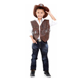 Colete Cowboy Country Menino Ou Menina Infantil Com Chapeu