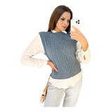 Colete De Tricô Mousse Inverno Moda Feminino Sku 251