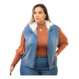 Colete Destroyed Feminino Jeans Adulto Plus Size