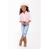 Colete E Chapéu Country Menina Infantil Rosa