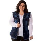 Colete Feminino Jeans Plus Size Preto E Azul Lavanda E Alecrim Azul 54 