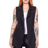 Colete Feminino Maxi Longa De Neoprene Outono Inverno