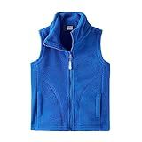 Colete Infantil De Lã LittleSpring Com Zíper Sólido Azul 2T
