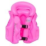 Colete Infantil Tamanho P Boia Infantil Salva Vidas Inflável Piscina Praia Natação Kids Braço -Rosa-