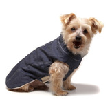 Colete Jeans Com Pelúcia P Cães E Gatos Tam 05 Marfim