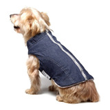 Colete Jeans Com Pelúcia P Cães E Gatos Tam 06 Marfim