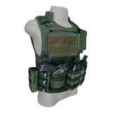Colete Modular Close Verde G Tático 8 Acessórios Airsoft
