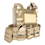 Colete Modular Plate Carrier 8 Acessórios bandoleira Tática