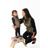 Colete Parka Com Cinto Infantil Inverno