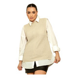 Colete Pulôver Blusa Feminino Trico Lã