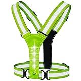 Colete Reflexivo Com LEDs Dupla Face EPI Ciclista Caminhada Corrida Motociclista Motoboy Segurança Em Todas As Condições Ajuste Personalizado Até 300m De Visibilidade VERDE