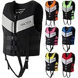 Colete Salva Vidas Adulto Colete Salva Vidas De Verão Ajustável Neoprene Flutuabilidade Ajuda Nadar Colete Paddle Boarding Natação Pesca Coletes Salva Vidas 2XL 90 100kg Black