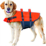 Colete Salva Vidas Cachorro Roupa De Banho Verão Pet Cor Laranja Não Se Aplica Tamanho M
