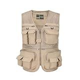 Colete Spanye Para Uso Ao Ar Livre Colete Masculino De Verão Para Pesca Fotografia De Secagem Rápida Vários Bolsos Style 01 Beige S