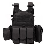 Colete Tático Modular Airsoft Paintball Com Acessórios Preto