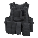 Colete Tático Modular Octos Preto Airsoft Militar Brinde