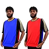 Coletes Kit Futebol Colete Jogo Com Face Dupla Treino 5 Pçs Vermelho Azul 