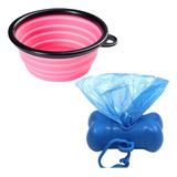 Coletor Dispenser Pet E Recipiente Dobravél Ração Silicone