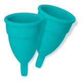 Coletor Menstrual Mini Fleurity Silicone Reutilizável 2 Un Cor Azul turquesa