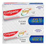 Colgate Total 12 Clean Mint Creme Dental Sem Glúten Pacote Com 12 Unidades