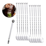 Colher Bailarina Baristas Ponta Bolinha De Aço Inox12 Peças