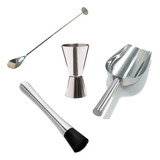 Colher Bailarina dosador Duplo macerador pá Gelo Inox Drinks