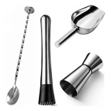 Colher Bailarina dosador Duplo macerador pá Gelo Inox Drinks
