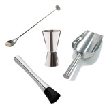 Colher Bailarina dosador Duplo macerador pá Gelo Inox Drinks