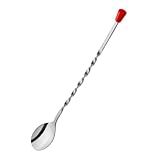 Colher De Coquetel Drink Bailarina Inox 29cm Ponta Vermelha GIN BAR BARTENDER MIXOLOGIA