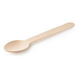 Colher De Madeira Descartável 16 Cm 50unid Refeição
