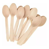 Colher De Madeira Refeição sobremesa 16cm 100 Unidades