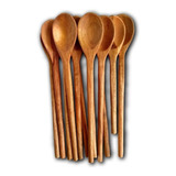 Colher De Pau Madeira Tamanho 38cm P Cozinhar 3 Unidades