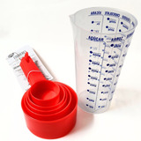Colher E Copo Medidor Kit 570ml E Até 1 Xicara