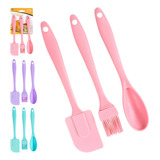 Colher Espátula E Pincel Silicone Para Cookie Kit 3 Peças