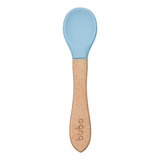 Colher Infantil Em Silicone E Bambu Alimentação Bebê buba
