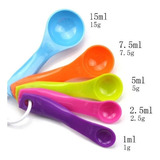 Colheres Colher Medida Medidoras Para Cozinha 5 Colheres Cor Colorido