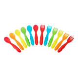 Colheres E Garfos Coloridos Kit 12uni 9m The First