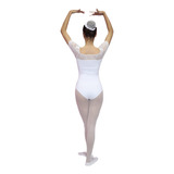 Collant Adulto Para Ballet Renda Meia Manga 