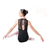 Collant Ballet Com Renda Nas Costas Adulto Têxtil Mix