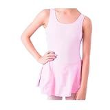 Collant De Balé Regata Com Saia Body Ballet Infantil Rosa 8
