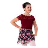 Collant De Ballet Infantil Luxo Com Renda Só Dança Sd 1210