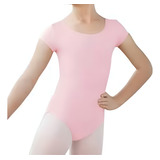 Collant Manga Curta Ballet Infantil Body Balé Kids