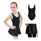 Collant Regata Ballet Infantil Body Balé Saia De Brinde