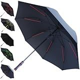 COLLAR AND CUFFS LONDON StormDefender Quad Strength 152 Cm Moldura De 4 Camadas Com Barras De Suporte Extra Guarda Chuva De Golfe Resistente à Prova De Vento GG Fibra De Vidro Alça