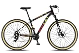 Colli Bike Bicicleta Allure Kit Shimano 21 Marchas Quadro 17 Aro 29 Freio A Disco Dianteiro E Traseiro Preto Com Adesivo Vermelho E Amarelo