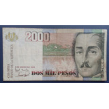 Colombia Bela Cédula De 2 000 Pesos 1998 Bem Escassa