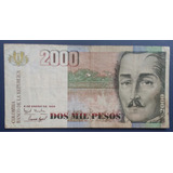 Colombia Bela Cédula De 2 000 Pesos 1998 Bem Escassa